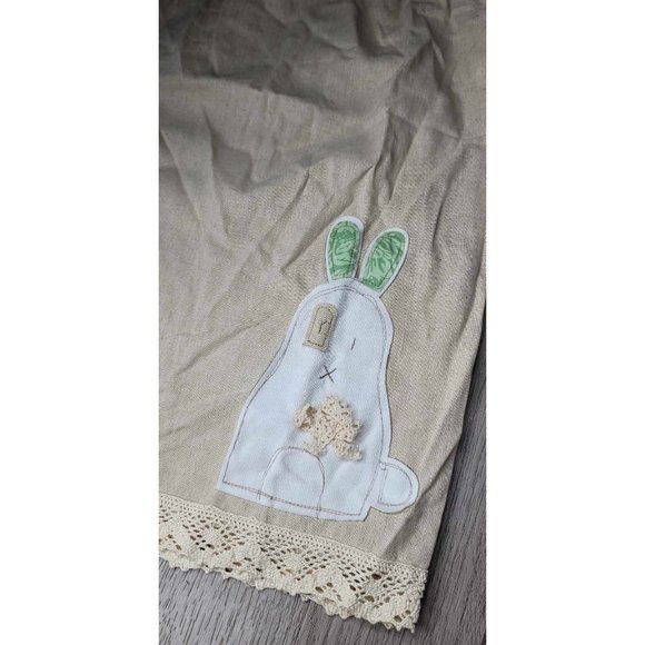 Sado NWT easter bunny brown tan cream linen type rabbit dress with lace size 6x - Picture 2 of 5
